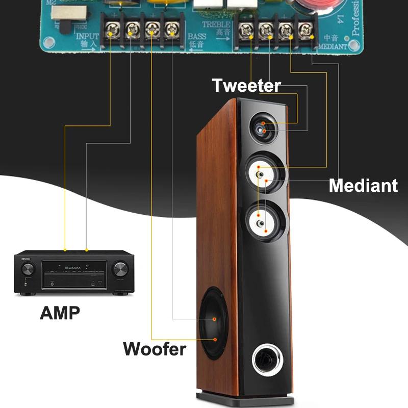 2PCS 3 Way 350W Professional Speaker Frequency Divider KTV Stage Home Theater 3 Unit High Power Audio Crossover Filters Hi-Fi