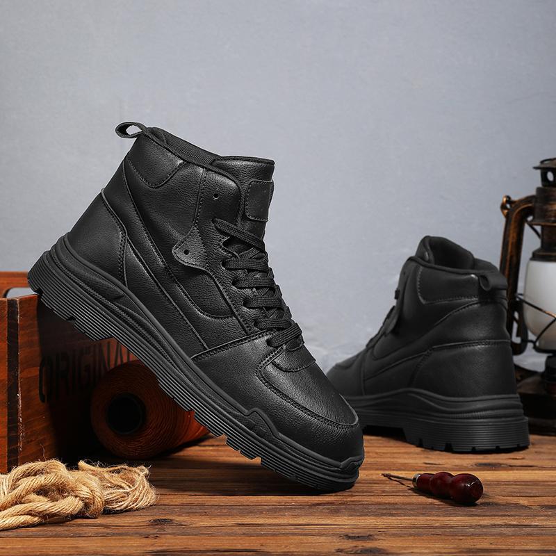 Martin Boots Men's Heightened Bag Head Retro Tooling Locomotive Boots Rhubarb Boots High Top British Style Big Head Shoes