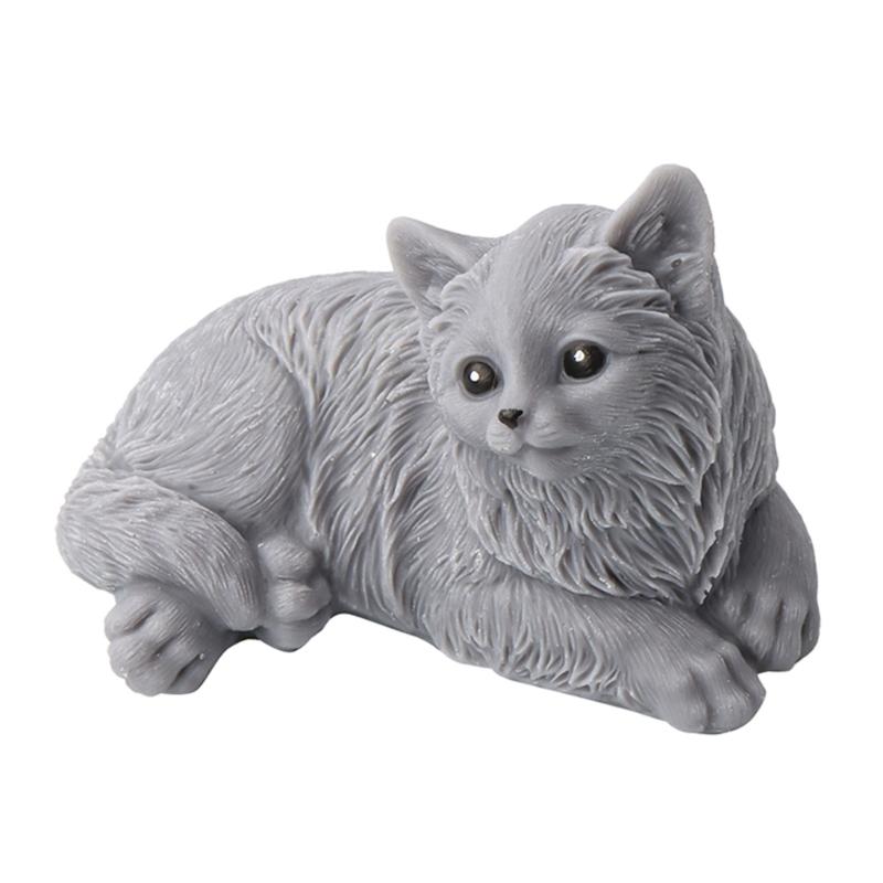 Aromatherapy Candle Mould 3D Animal Plaster Resin Silicone Mold Lying Cat Ornaments Mold for DIY Crafts Home Decors