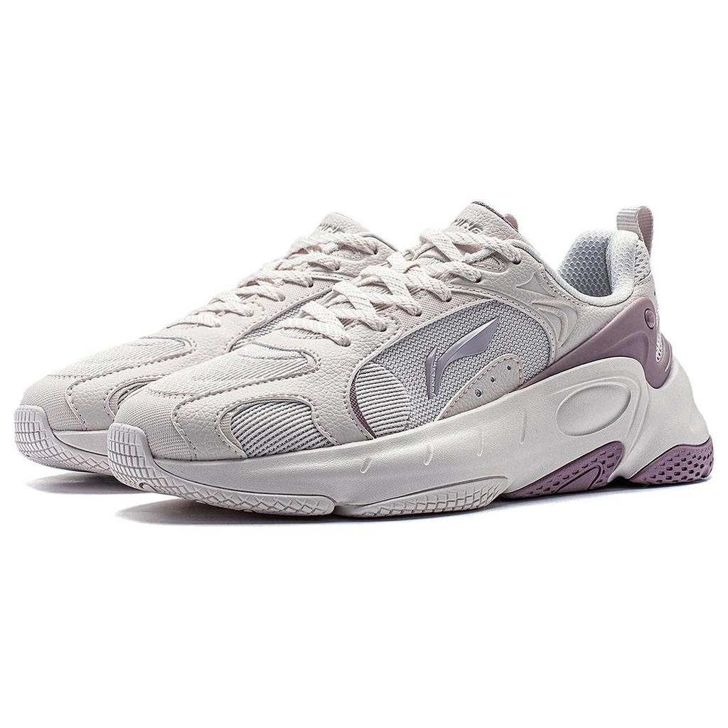 Li Ning Chaussures Décontractées Basses Collection Vie Sportive Femme Sable Blanc Gris AGCT392-3