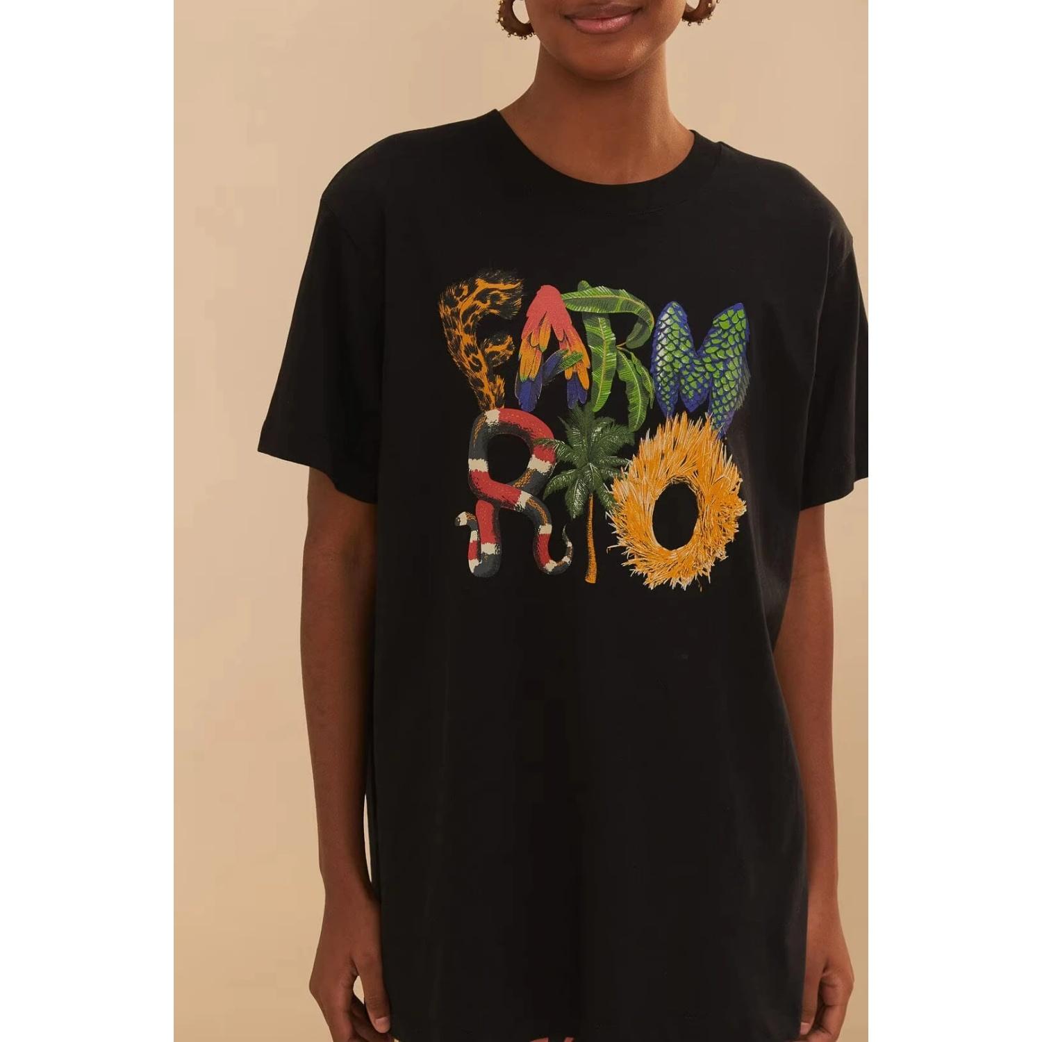 

Brazil 2025 Spring and Summer New Personality Pattern Logo Printed Short-sleeve T-shirt Men Women The Same Cotton Casual T-shirt S чёрный
