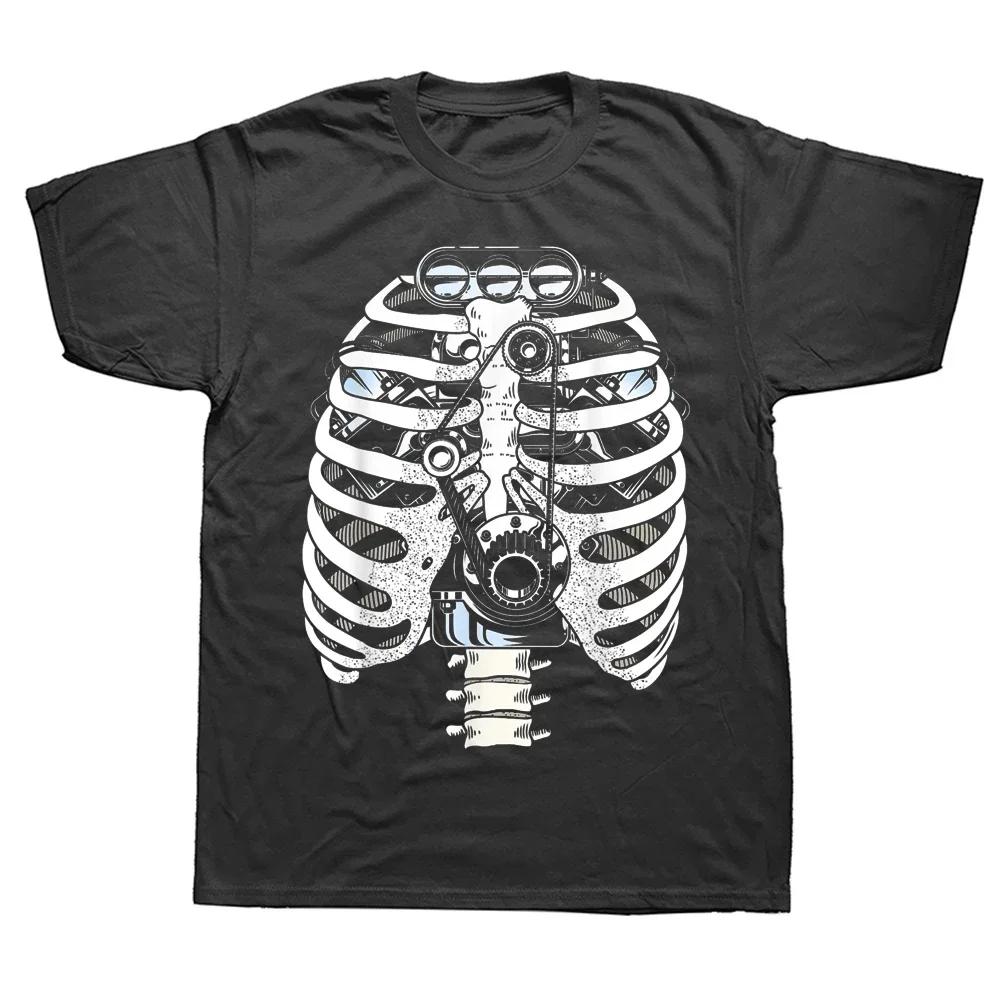 Funny Mechanic Car Engineer Skeleton T Shirts Graphic Streetwear Short Sleeve Birthday Gifts Summer Style Tshirt Women Y2K Top S