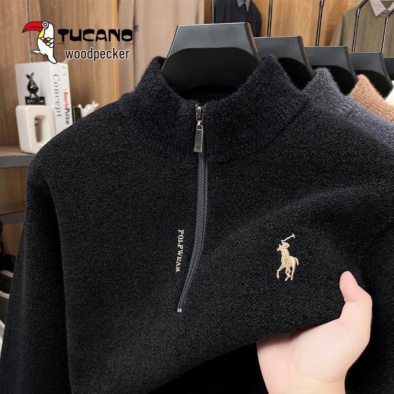 

TUCANO Men s Embroidered Half-Zip Turtleneck Sweater 4XL