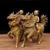 Feng Shui Copper Kirin, Golden Boy and Jade Girl, Bronze Craft Home Living Ornament