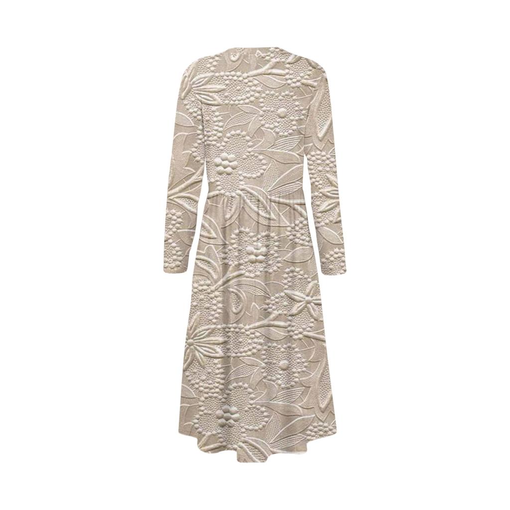 Women's Fashion Dress Spring V-neck Long Sleeve Dress