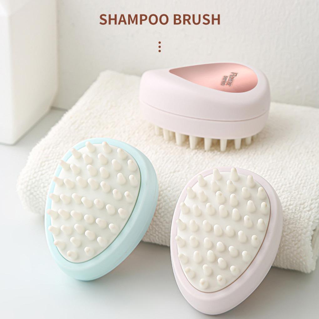 Scalp Massager Silicone Anti-slip Manual Shower Head Hair Massage Brush Portable Reusable Relaxation Soft Comfortable