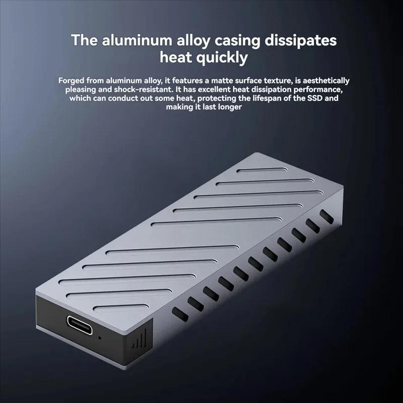 M2 NVMe SSD Enclosure 10Gbps PCIe SSD Case RGB Portable Box USB C 3.2 Gen2 2230/42/60/80 External Adapter for M.2 M-Key SSD