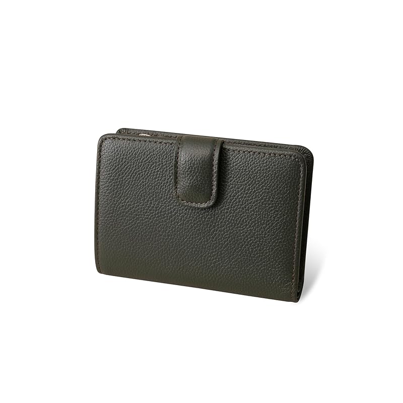 

[Business Leather Factory] Medium bifold wallet Water repellent original leather cow leather unisex compact 12 pockets with partitions coin purse