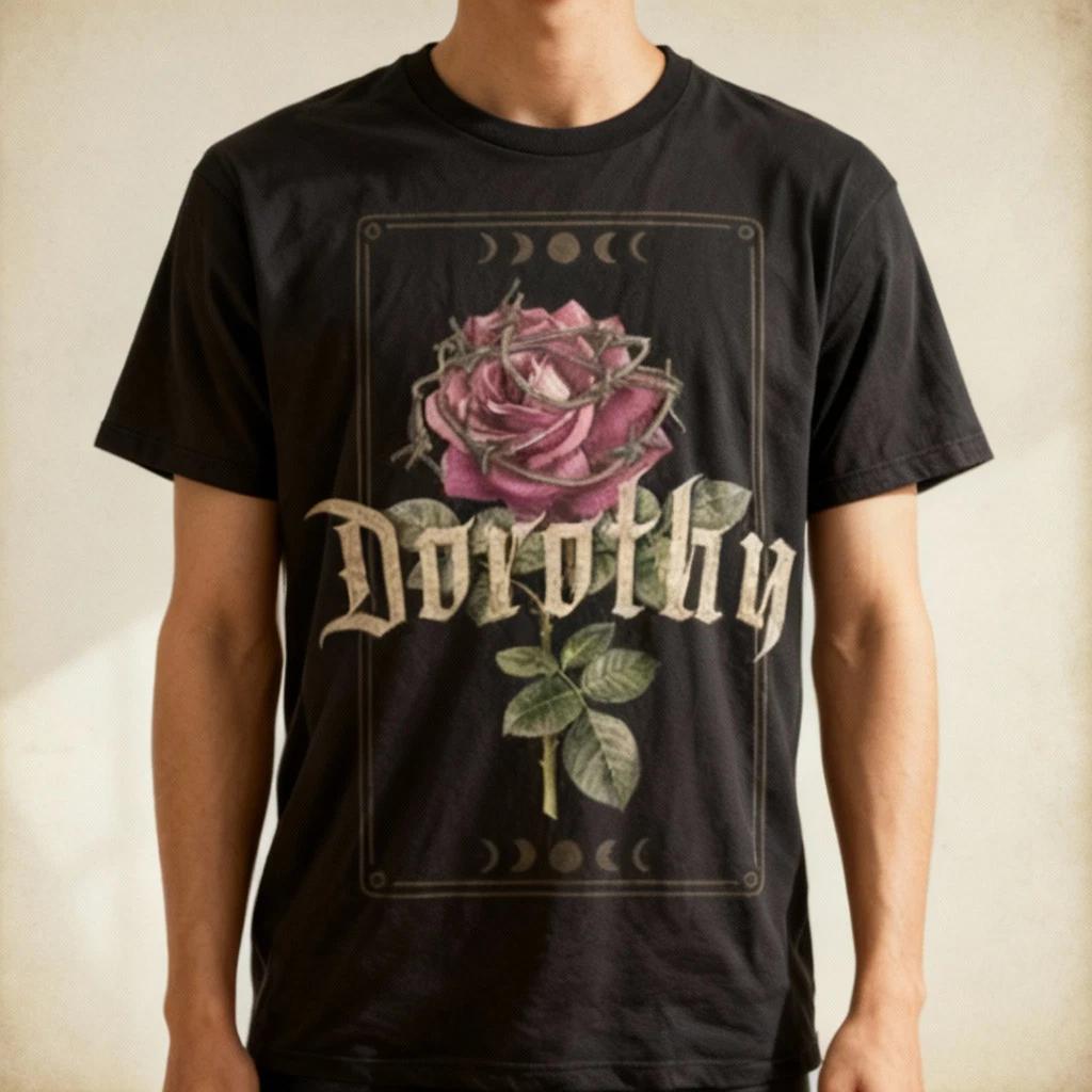 NWT! Dorothy Band Tee Short Sleeve Black All Size Shirt