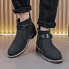Fashion Men's Retro Classical Chelsea Boots Suede Leather Men Fashion Side Zipper Ankle Boots Casual Short Boots Handmade High-Top Shoes