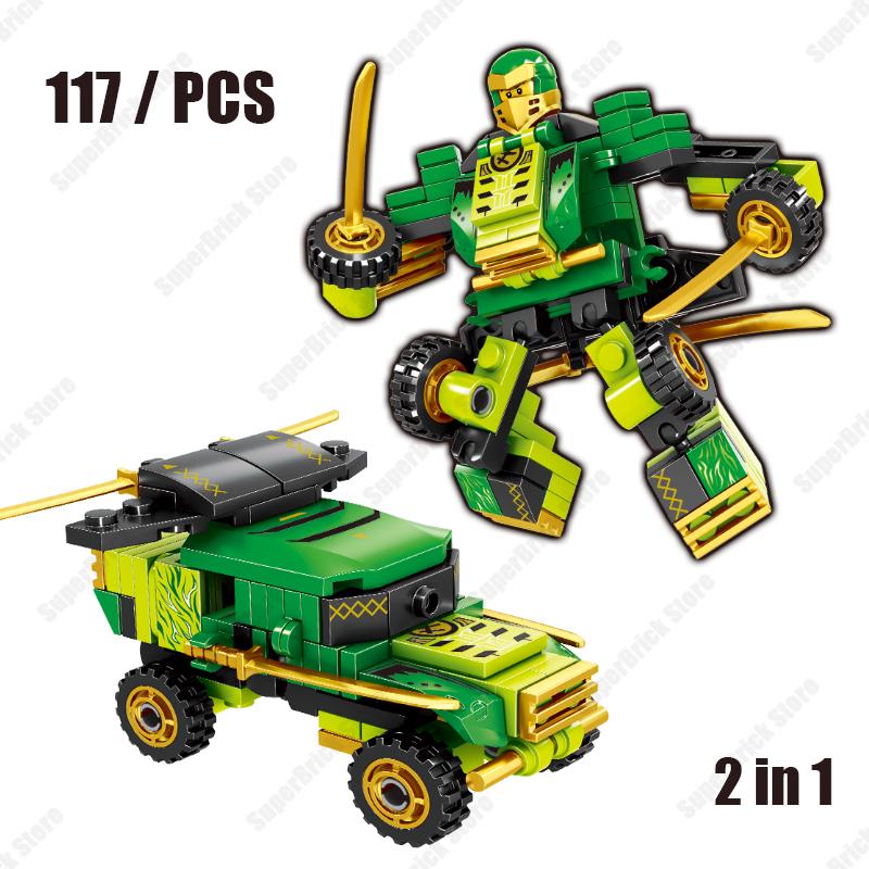 Ninja 4 In 1 Classic Anime Kai Jay Cole Lloyd War Armor Car Mech Chariot Model Action Figure Building Blocks Kit Bricks Kids Toy