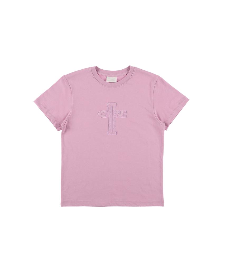 EPISODE UNTITLED Lace Applique Logo Crop Top Lavender