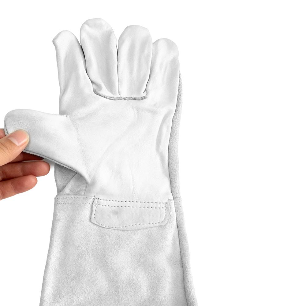 OEM ZHEDA Textured Durable 14 Inch Head Layer Gloves (fireproof Thread) Welding Gloves Comfort Heat Resistance White Work