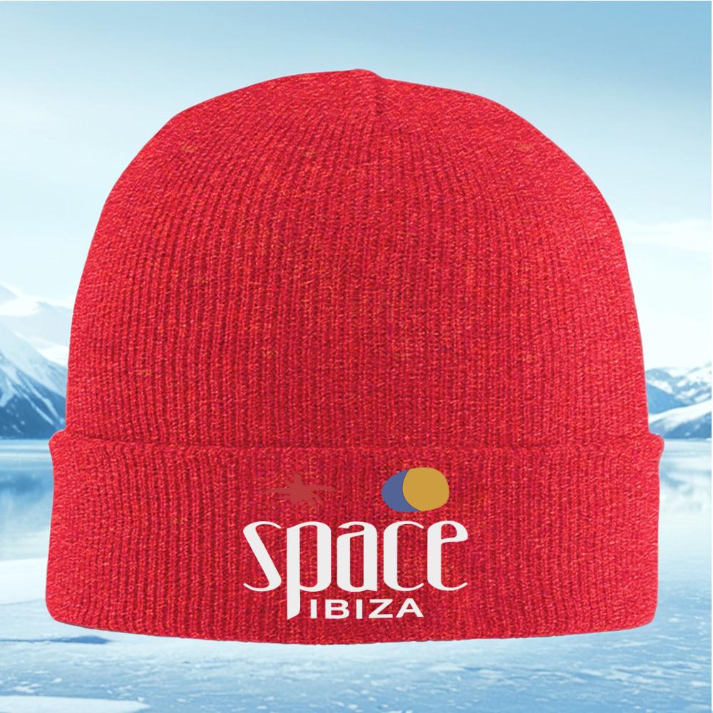 SpaceIbizia words and abstract icons Men Women Unisex Knitted Hat Beanie Pullover Cap Winter Thermal Warm Christmas Outdoor Cyc