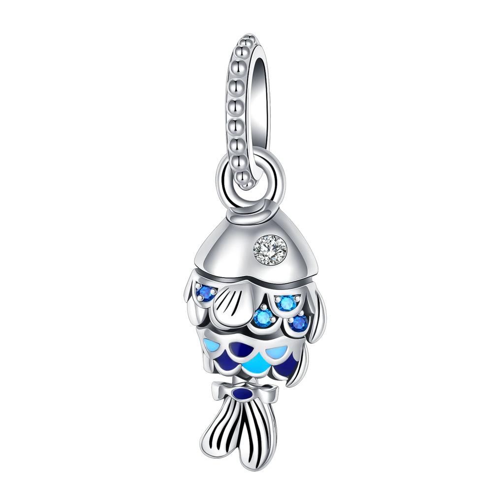 New Copper Blue Astronaut Planet Ocean Dolphin Charm Bead Fit Bracelet Women Jewelry Diy Gift