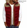 Zimní vesta Dvojitý zip Falešné dva kusy Nemrznoucí Barevný kontrast Bunda s kapucí Vesta Kabát pro venkovní použití