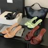 Moda Eilyken Nuova Estate Punta Aperta Donna Pantofola Moda Slip-On Elegante Tacco Sottile Vestito Sandali da Donna Zapatillas De Mujer