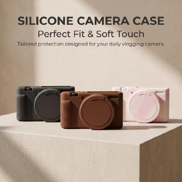 Camera Case with Silicone Body for ZV-1, Integrated Front Cover Section and Textured Grip Area for Daily Carrying and Storage