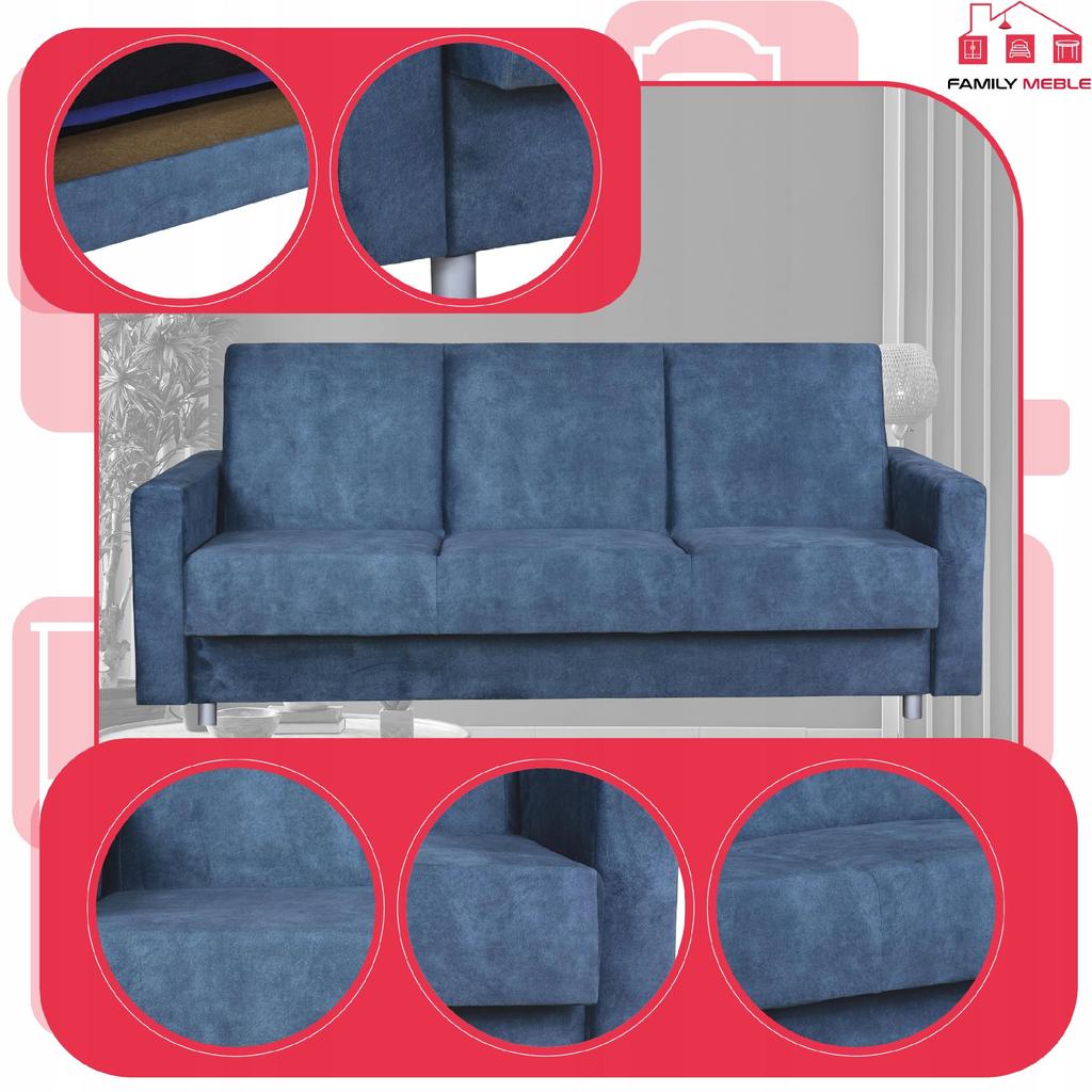 Sofa Sofa Alicja Sofa Bed Bonell Bed Family Furniture Blue
