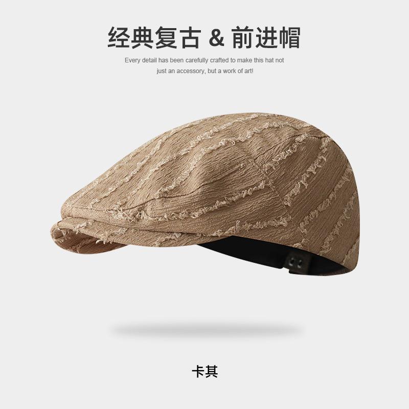 Anti-beret children spring and autumn cap corduroy forward hat men show their faces small painter newsboy hat