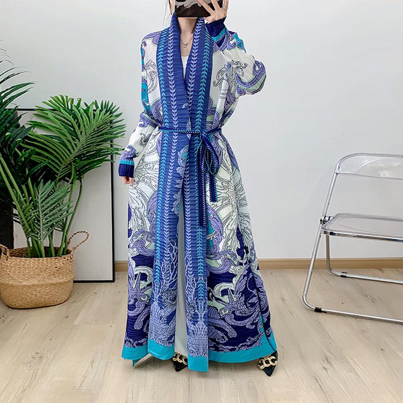2024 Elegant Middle Eastern Muslim Cardigan Dress with Belt: Trendy Long Robe