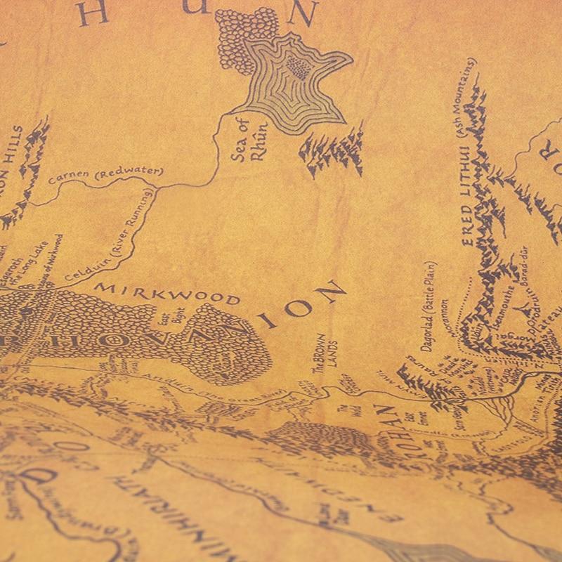Карта Середзем'я Кінопостери Стародавні Шляхи Карта Прикраса з Крафт-паперу Наклейка на Стіну