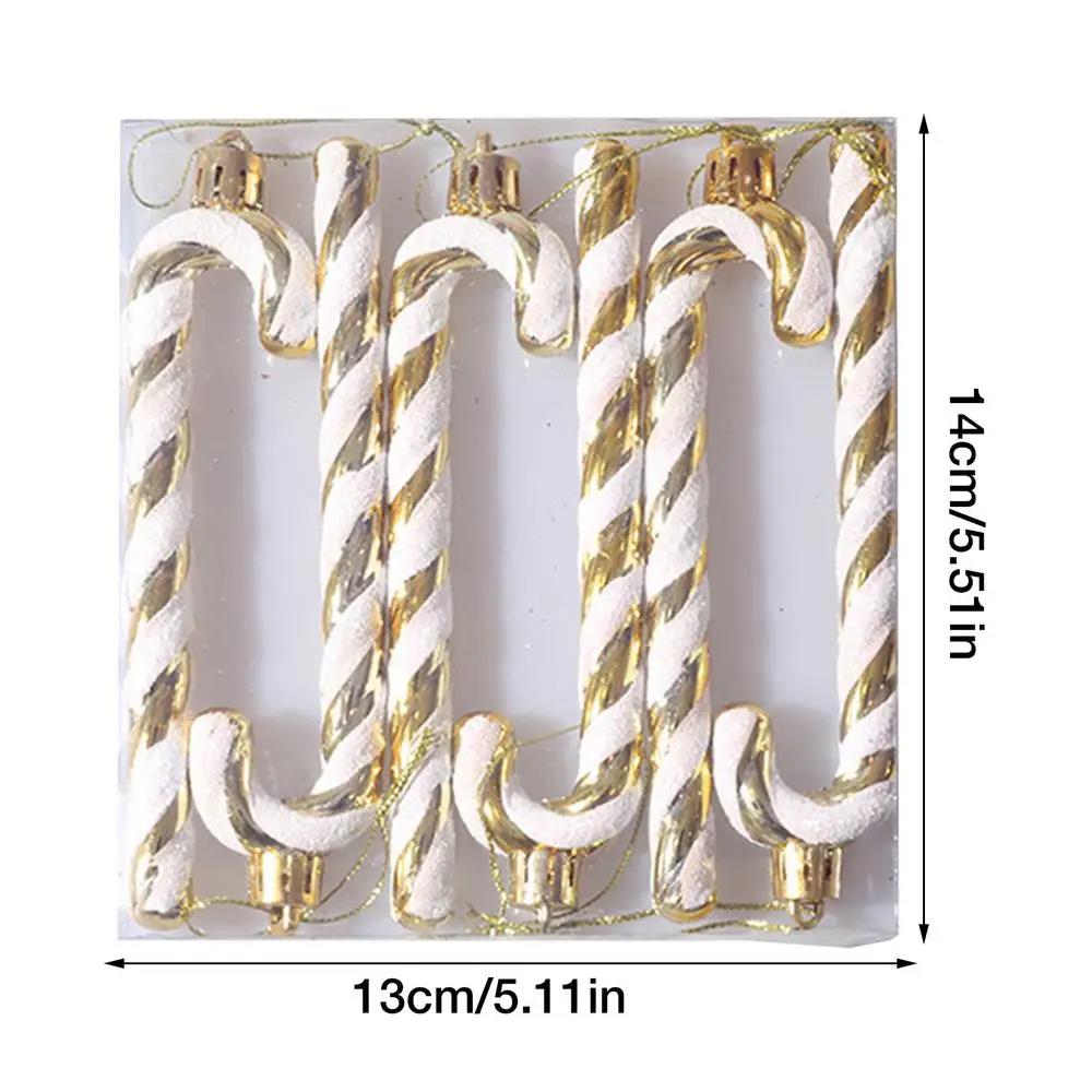 

6 шт. Гигантские надувные леденцы Рождественские украшения Украшения для рождественской елки Новинка Праздничные новогодние принадлежности золотой