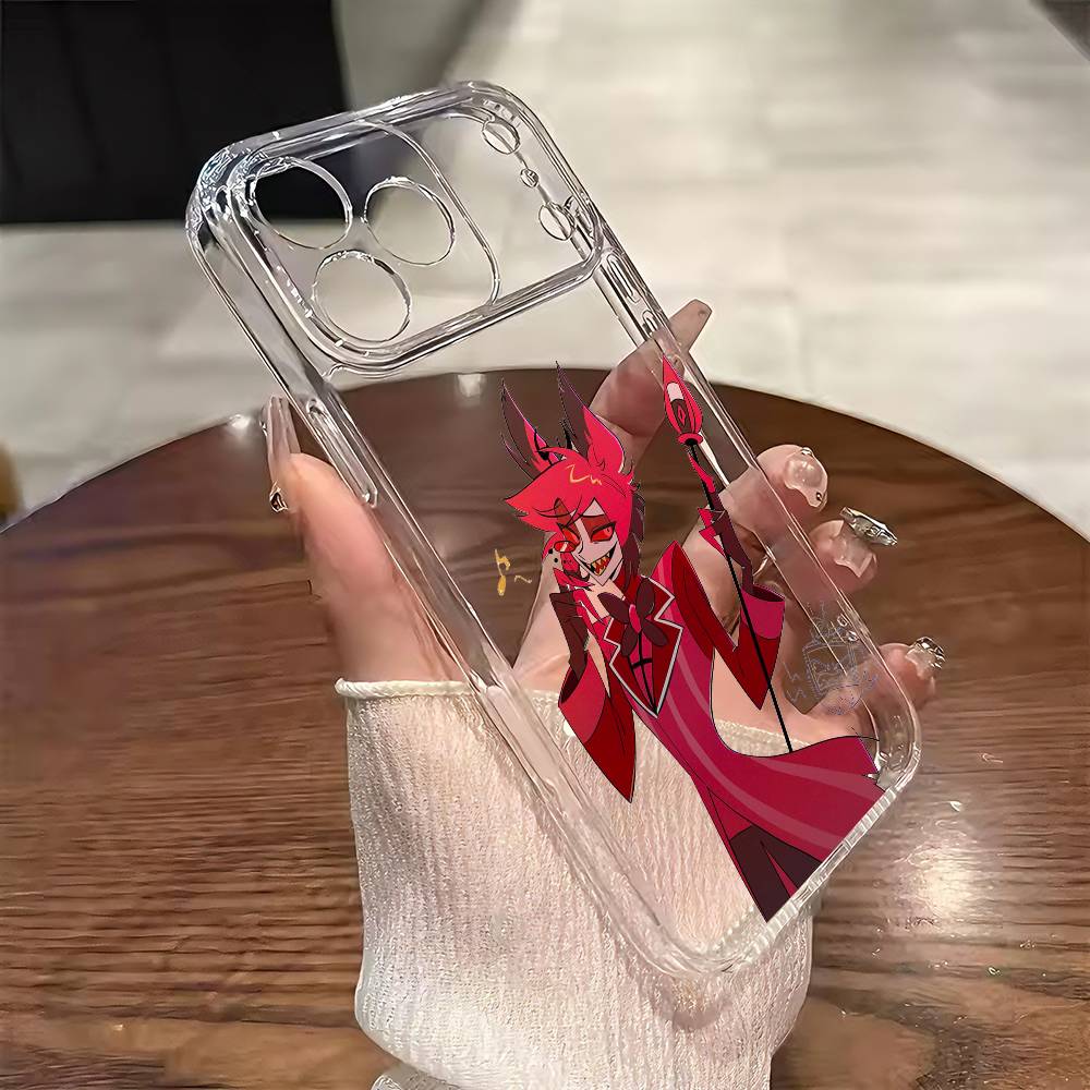 H-Hazbin H-Hotel Alastor Phone Case For iPhone 17 16 15 14 13 12 11 Mini Pro Max Plus Transparent Cover