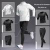 Ensemble de Fitness à Séchage Rapide en Soie Glacée pour Homme: T-shirt à manches courtes et débardeur pour la course à pied et le cyclisme en été