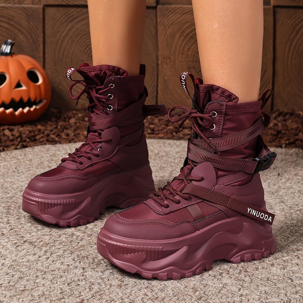 Trendige Damen-Freizeit-Tooling-Stiefel mit dicker Sohle, vielseitige Kurzstiefel