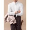 Mens Stand Collar Non Iron Slim Fit Long Sleeve Cool Casual Shirt