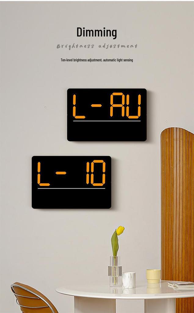 LED Digital Wall Clock with Bluetooth & Auto Time Sync for Living Room - Model 6667