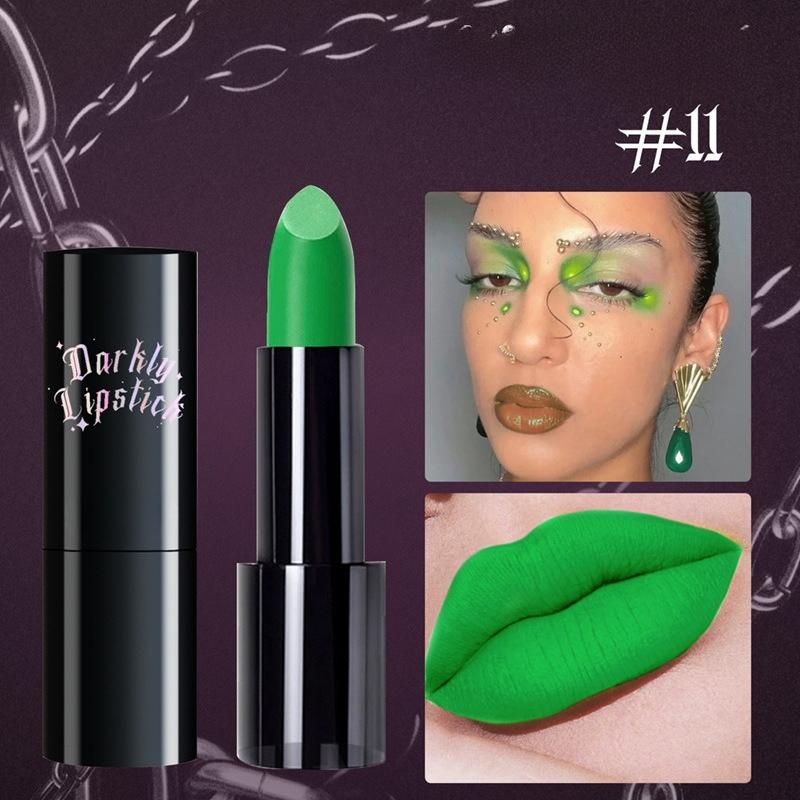 Non-stick Cup Matte Lipstick Flash Diamond Lipstick Halloween Dark Makeup