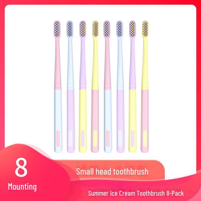 

[Премиум-выбор] Упаковка из 8 пар зубных щеток с мягкой щетиной для взрослых - Дизайн Summer Ice Cream