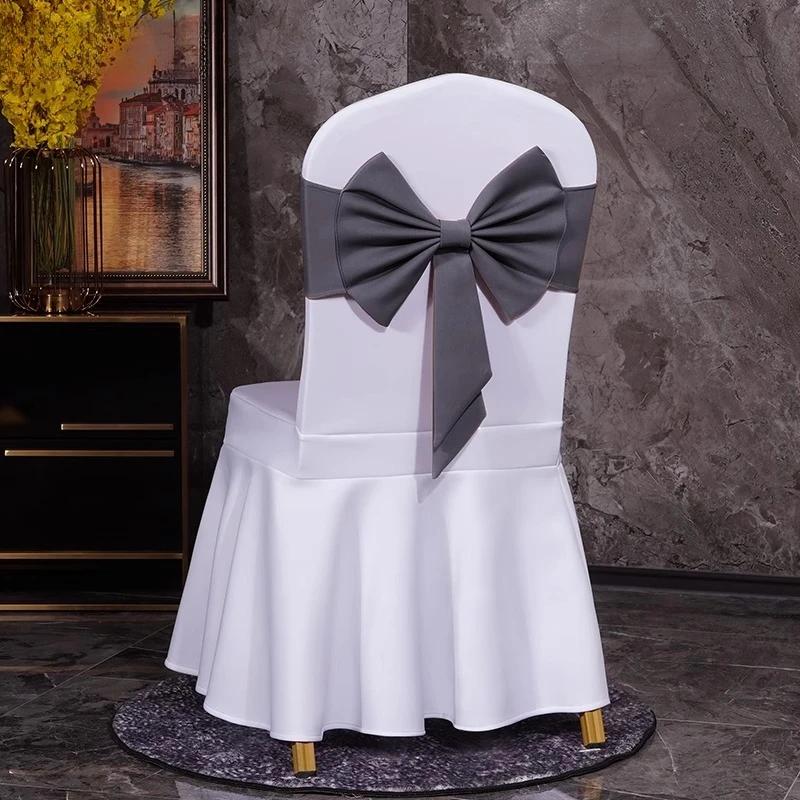 Spandex High Quality Chair Sash Fit All Chairs With Decorative Ready Made Bow Tie Knot Ideal for Wedding and Event Decoration