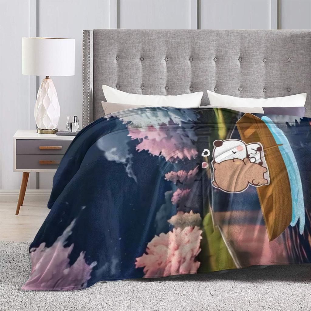 Bubu & Dudu Heart Love Plush Blankets Kids Adult Flannel Throw Blanket For Outdoor Super Soft Customized Quality Bedspread Gift