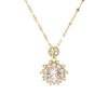 Women Light Luxury Full Diamond Zircon Flower Fashion Clavicle Necklace