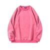 Unisex Spring Fall Top Distressed Design Cotton O Neck Solid Color with Elastic Cuffs And Hem Loose Pullover Lady Men Sweatshirt for Vacation Work And