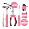 Pink Home Repair Tool Kit Portable Hand Tools Set with Hammer Vise Wrench Screwdriver for DIY Car Emergency