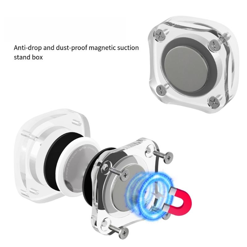 Magnetic Case Acrylic Holder Storage Box Waterproof Clear Square Cover Easy Installation Tracking Device Case