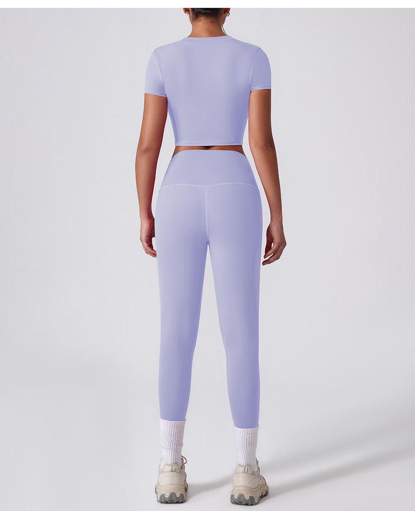 Sleek Yoga Set: Moisture-Wicking, Quick-Dry, Beautiful Back, Nude Feel, Two-Piece for Training & Running