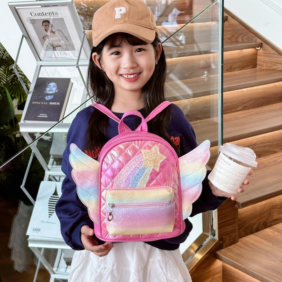 School Bag New Foreign Style Little Girl Backpack Love Small Wings Lightweight and Versatile Go Out Snack Bag Batch
