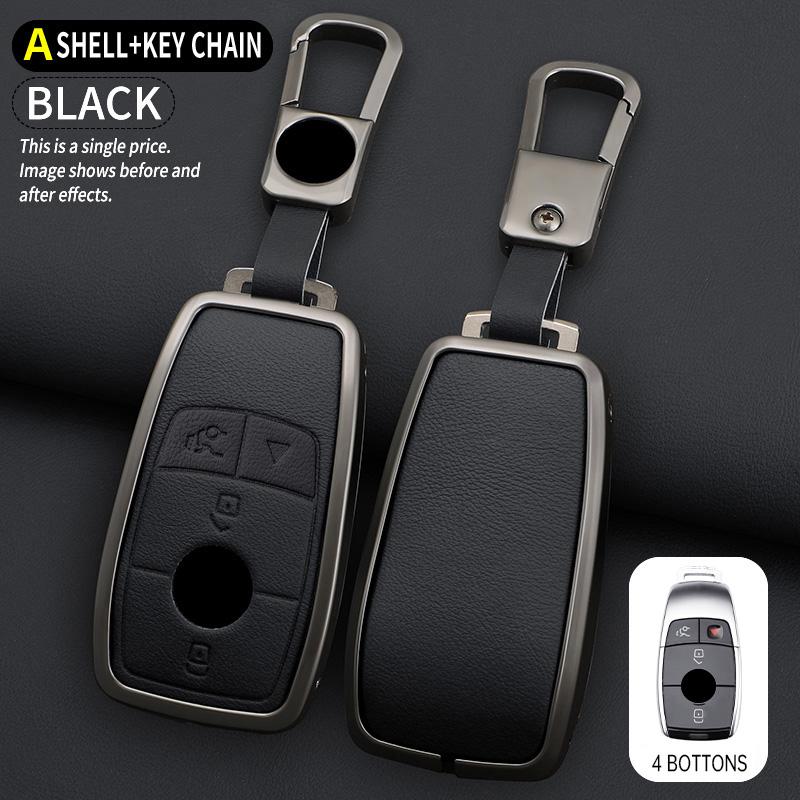 3/4 Button Key Fob Alloy Cover Case Fits for 2019 2020 Mercedes-Benz A220 E63S AMG E-Class GLE 350 4MATIC E300 E400 E43 W213