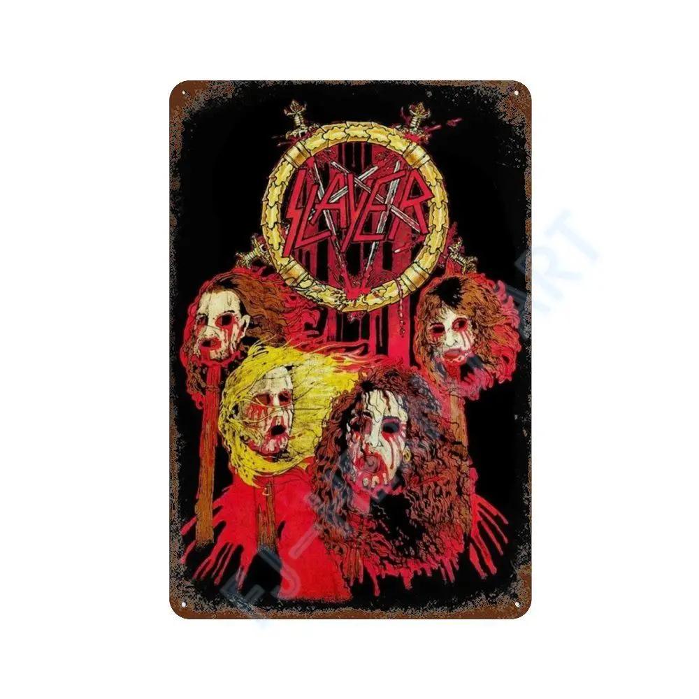 Vintage Slayer Heavy Metal Album Plakát Kovový Plechový Značka Deska Severské Nástěnné Umění Talíře pro Domácí Dekoraci Pokojů Dárky pro Kluuka