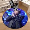 1pc Musician and actor Johnny Hallyday Round carpet Painted Printed circular carpet, home door mat, outdoor travel protection carpet