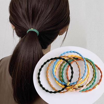 10pc Basic Style Bean High Elasticity Hair Rubber Band  Korean Morandi Colorful Hair Ties Rope Hair Accessories for Women Girls