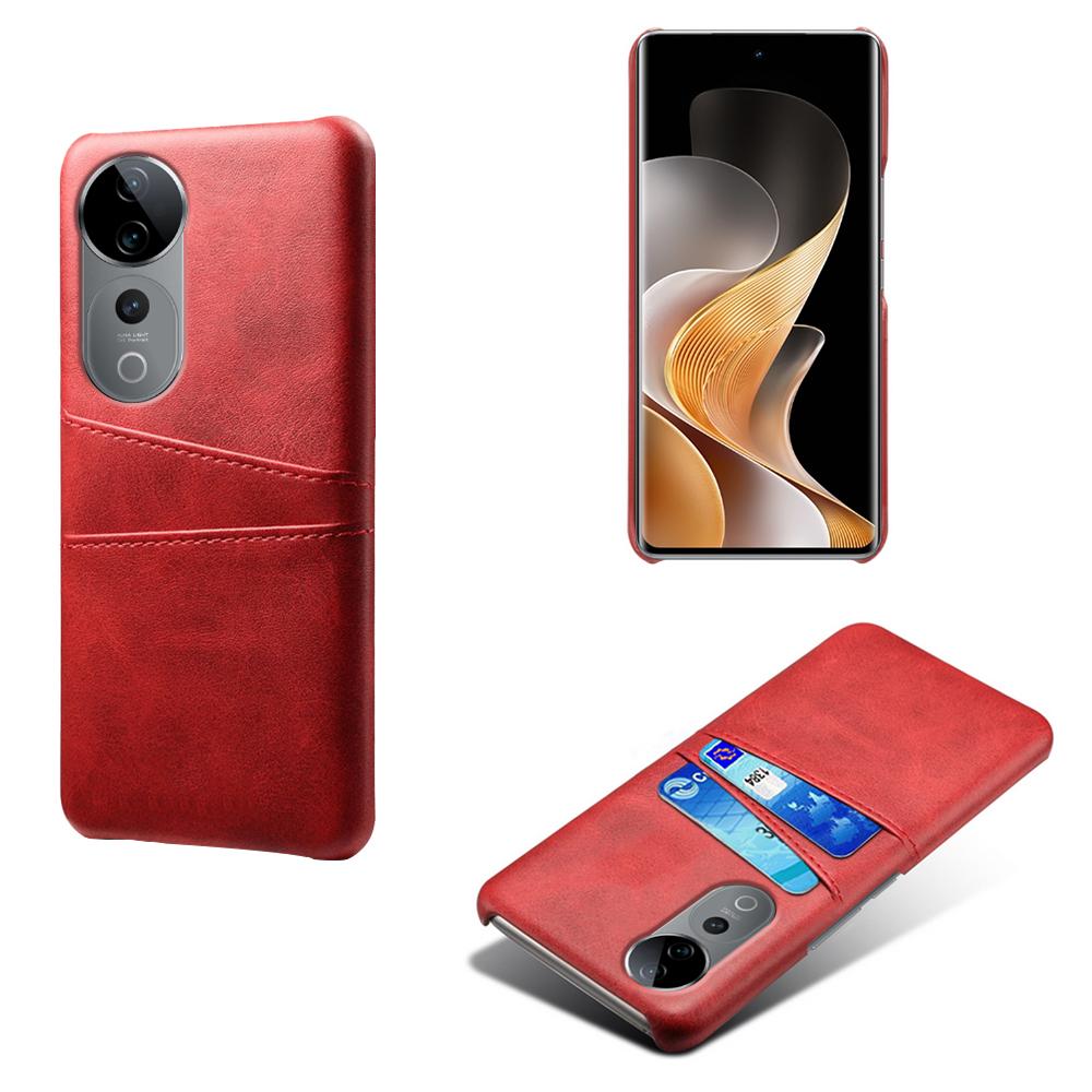For vivo S19 Pro 5G Case Dual Card Slots PU Leather + Hard PC Phone Cover C
