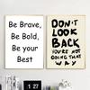 1PC Inspirational Quotes Poster Self-adhesive Art Waterproof Paper Sticker Coffee House Bar Room Wall Decor