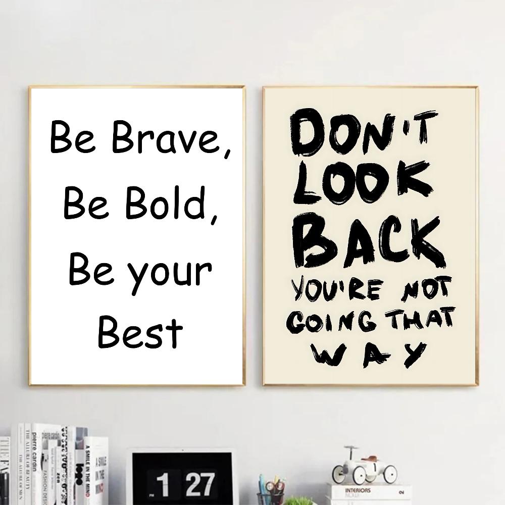 1PC Inspirational Quotes Poster Self-adhesive Art Waterproof Paper Sticker Coffee House Bar Room Wall Decor