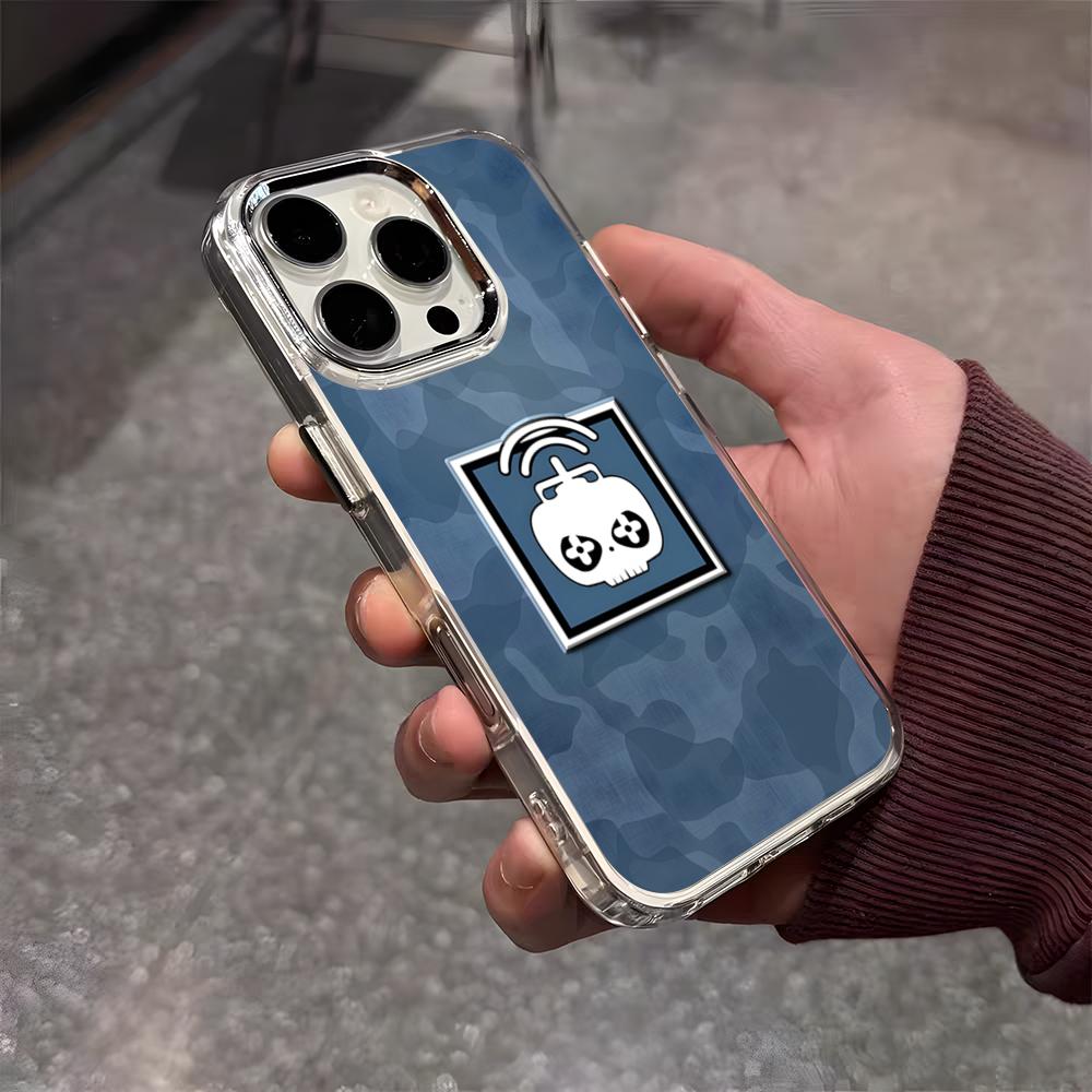 

R-Rainbow-Six Siege Game Phone Case For IPhone 17 Air 16 E 15 14 13 12 11 Plus Pro Max Electroplated Transparent Soft Shell iPhone 15 Pro